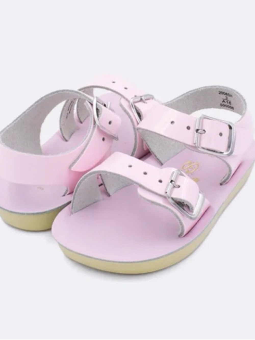 Salt Water Sandals Genuine Leather Light Pink Double Buckle Toddler Size 3 NIB